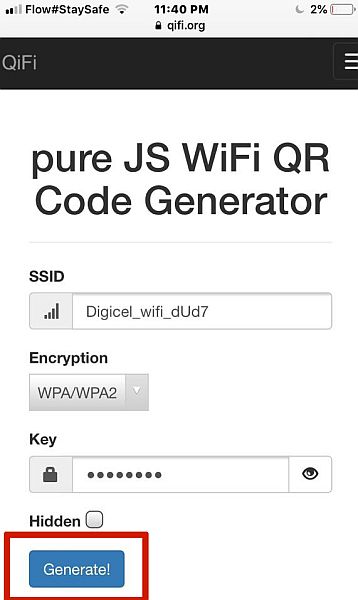 Qifi Wifi Key Generer-knapp