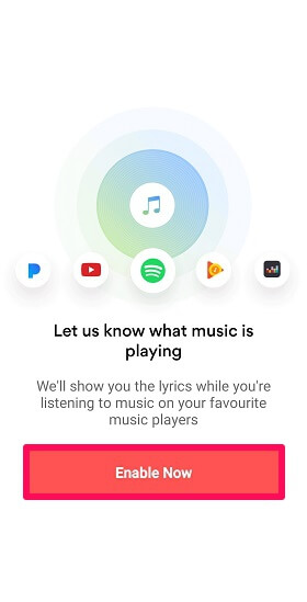 允許訪問 musixmatch 以顯示歌詞