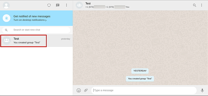 Caixa de entrada de bate-papo do Whatsapp