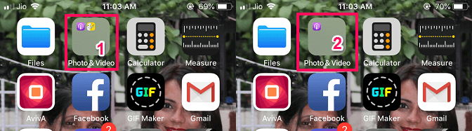 masquer les applications sur iOS en créant un dossier