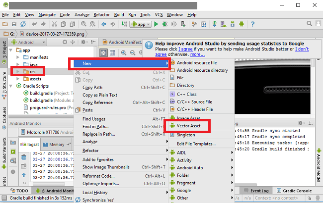 hvordan man genererer ikoner fra Android Studio