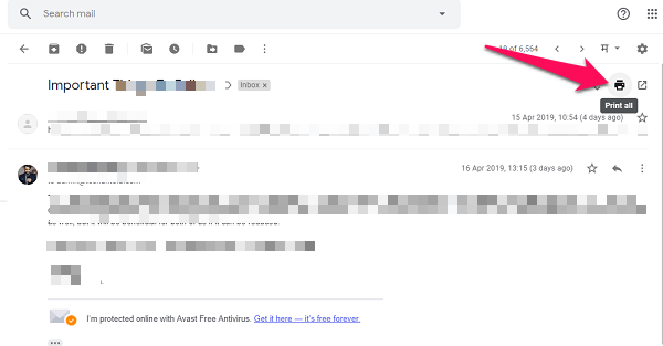 Gmail에서 이메일 스레드를 인쇄하는 방법