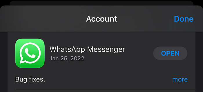 Whatsapp messenger sett i apple app store