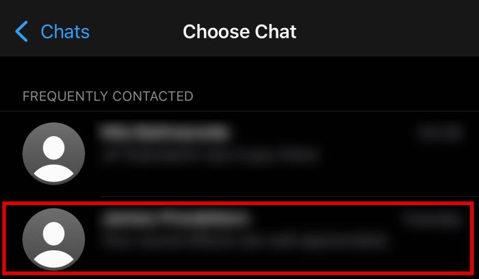 Seçilen bir sohbet dizisinin vurgulandığı bir iphone
