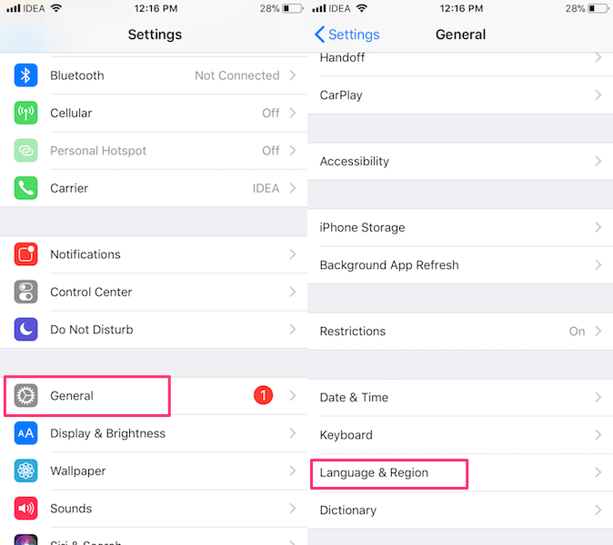 iPhone 语言设置