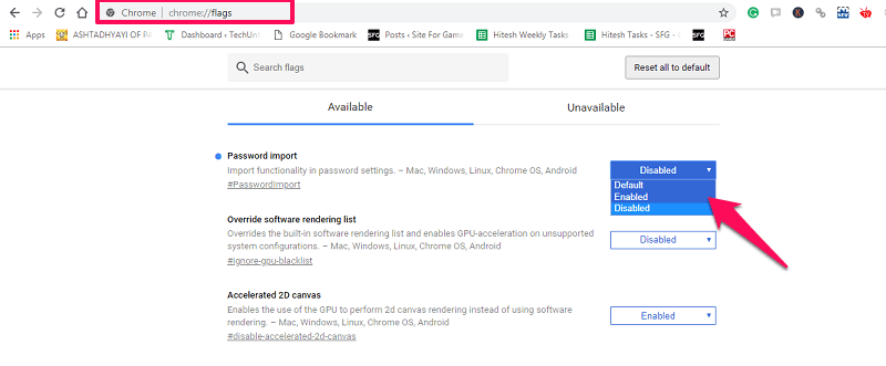 importere adgangskoder til chrome