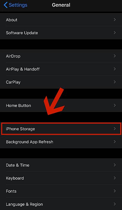 ابحث عن مساحة تخزين iPhone