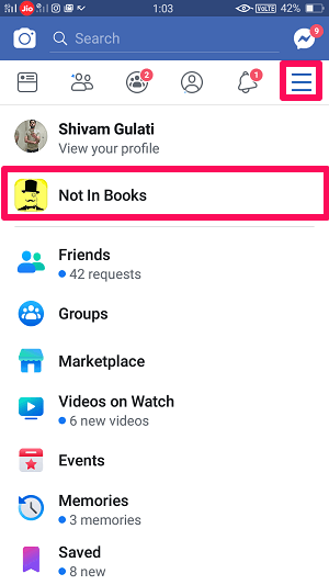 mobil kullanarak facebook sayfasını bulun
