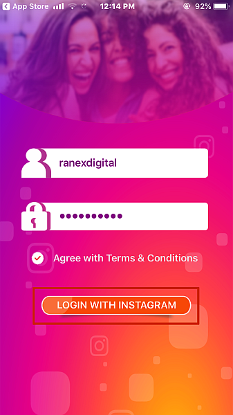 Repost Stories app login-side