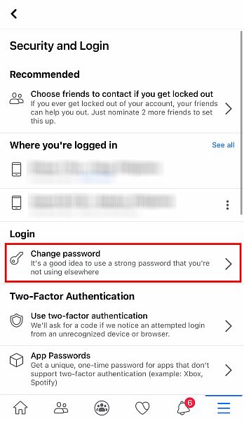 finden Sie die Option zum Ändern Ihres Passworts unter Passwort ändern