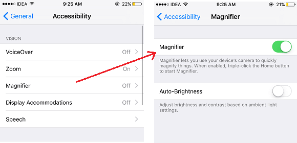 Activer la loupe sur iPhone