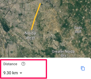 μετρήστε την απόσταση στην εφαρμογή Google Earth