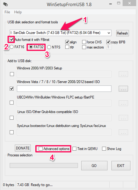 unidade USB de inicialização múltipla - winsetupfromUSB
