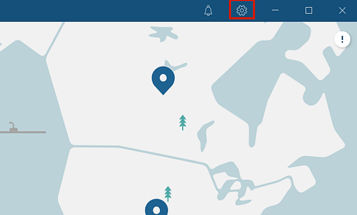 nordvpn app skærm