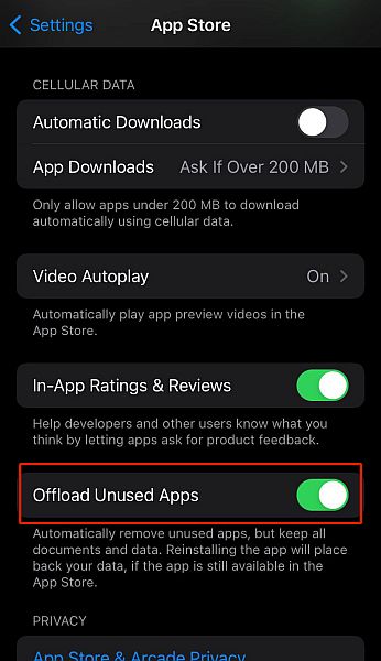 App store indstillinger i iphone
