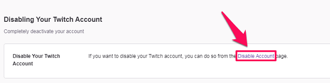 eliminar cuenta de Twitch