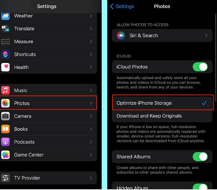 Optimering af fotolagring i iPhone