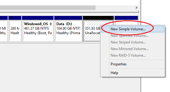 particionar disco duro sin formatear en windows - nuevo volumen simple
