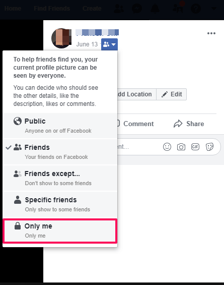 maak profielfoto privé op Facebook