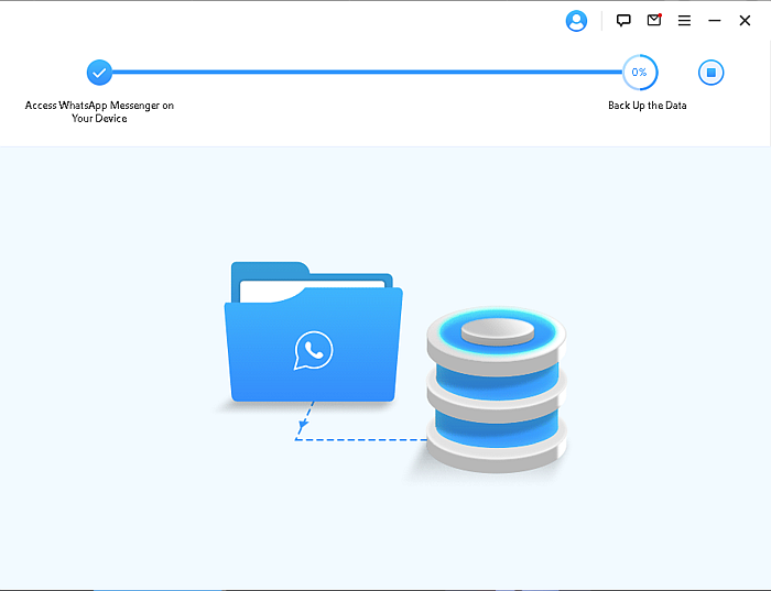 Interface do processo de backup do iTransor