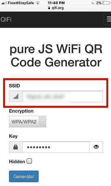 Skriv inn WiFi-navnet ditt i SSID-en