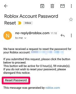 パスワードリンクをリセット