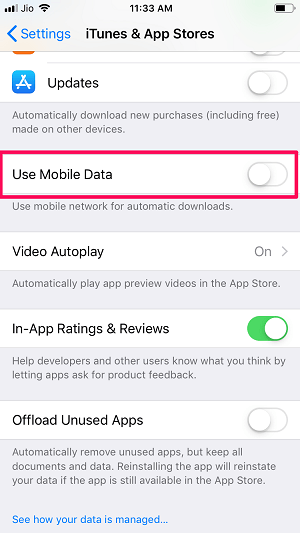 omezit automatické aktualizace aplikací na WiFi pouze na iPhone