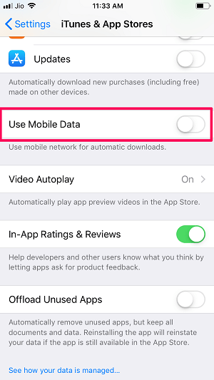 restreindre les mises à jour automatiques des applications au WiFi uniquement sur iPhone