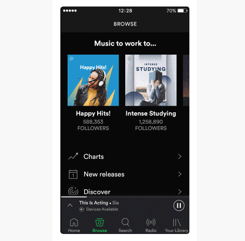 TV에서 음악을 듣는 삼성 TV 앱 -spotify