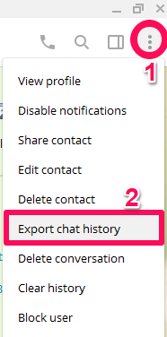 esporta la cronologia delle chat di Telegram