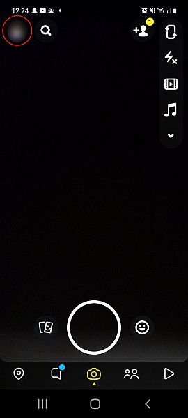 Snapchat Home с выделенным значком битмоджи