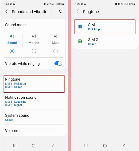 Sons et paramètres de vibration et de sonnerie dans Android