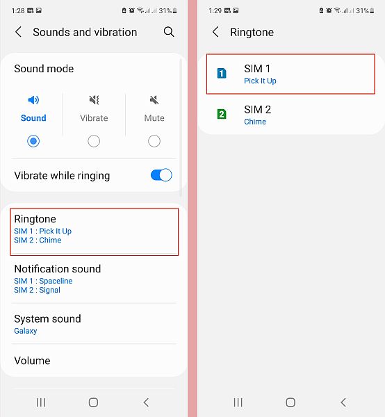 Nastavení zvuků a vibrací a vyzvánění v Androidu