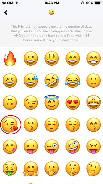 Elenco emoji di Snapchat per iPhone