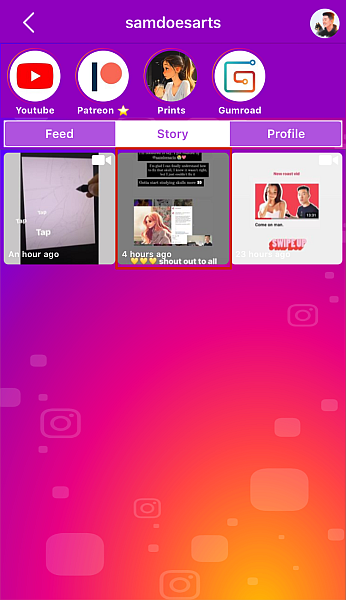 Repost Stories-apphistoriefanen, der viser Instagram-historier fra dine Instagram-venner