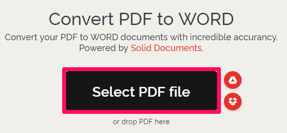 sélectionner le fichier pdf