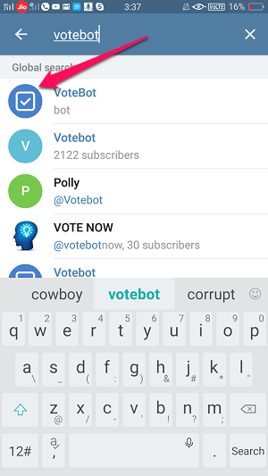 sélectionner votebot