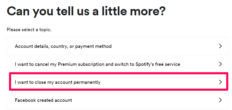 διαγράψτε οριστικά τον λογαριασμό Spotify