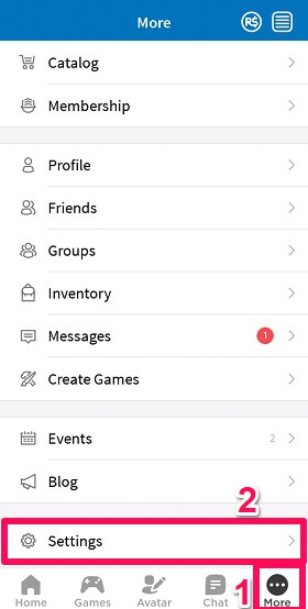 robloxパスワードを変更するための設定