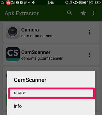 enviar APK de um Android para outro