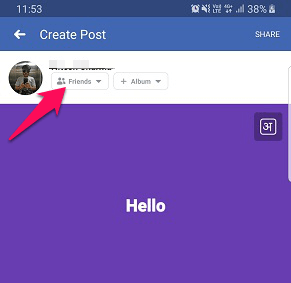 مشاركة المنشور مع أشخاص معينين على Facebook