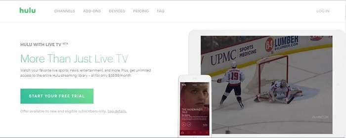 τοποθεσίες όπως το sling tv -hulu