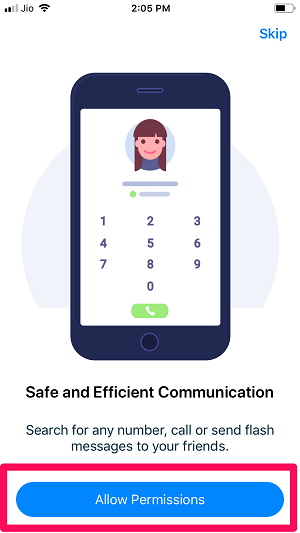 Povolte oprávnění pro aplikaci Truecaller
