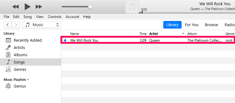 brani aggiunti alla libreria di iTunes