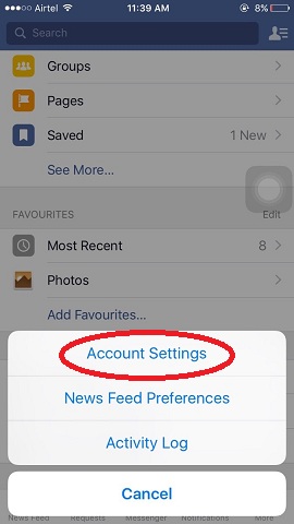 FacebookiPhoneで自動再生ビデオを停止する