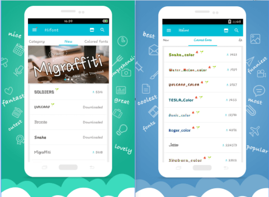 stilfuld skrifttype app -hifont