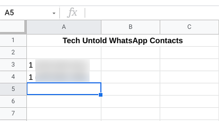 Arquivo de planilha para contatos técnicos não contados do WhatsApp