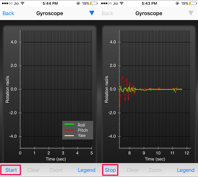 sensoren testen - iOS