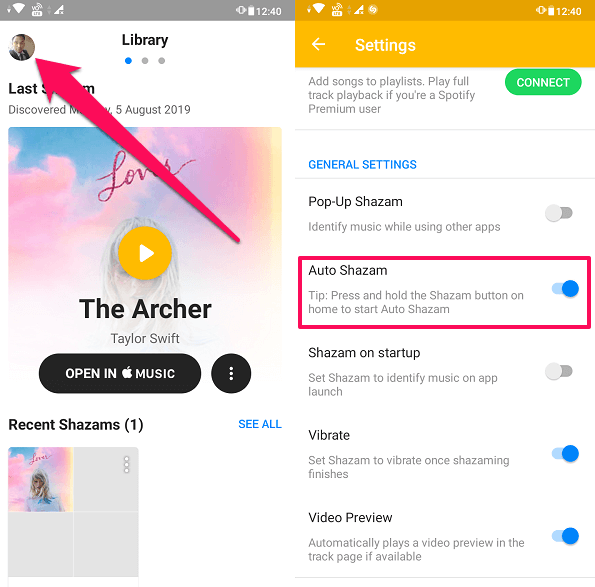 切換開 關 自動 shazam