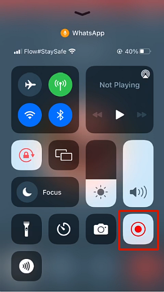 Ukončení nahrávání obrazovky v iphone